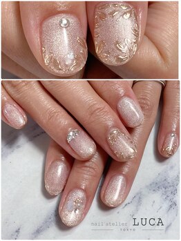 ネイルアトリエルカ(nail atelier LUCA)/W-477 フラワーブライダルネイル