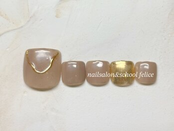フェリーチェ(nail salon＆school felice)/フットネイル/定額制9900円/瑞江