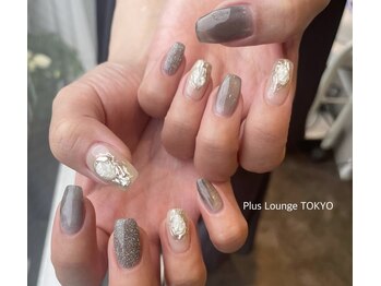 プルースラウンジ トウキョウ(Plus Lounge TOKYO)/シアーブラックニュアンスネイル