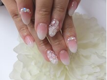 ネイルサロンミキ 横浜(MIKI)/【和柄ネイル】　上品パール3D花