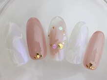 ネイルサロン あかねいろ/秋冬ベージュ　天然石