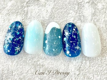 雪景色風ネイル￥9000