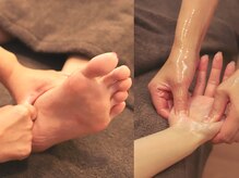 アロマto整体☆ 藤が丘の雰囲気（手先・足先までしっかりとリンパを流していきます。）