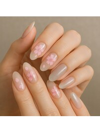 大人っぽラメグラ×花びら桜