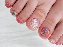 ネイルズ とんぷそん/アシンメトリーフットネイル♪