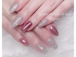 ミラーネイル/ピンク