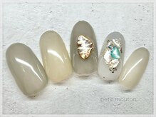 プチムトン 鶯谷店(petit mouton)/【くすみカラー×シェルネイル】