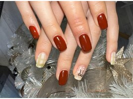 ボルドー×リボン×チェック