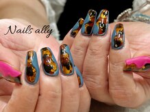 ネイルズアリー 立川店(Nails ally)/べっこう×海外ネイル×秋冬×蝶