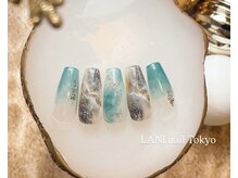 ラニネイルトウキョウ(LANI nail Tokyo)/ツイードを仕込んだ天然石ネイル
