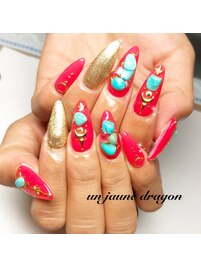 蛍光色☆夏ネイル