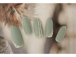 カーキニュアンスネイル