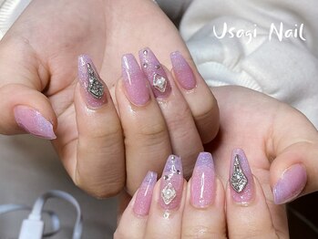ウサギネイル 新大久保店(usagi nail)/マグネットフレンチ秋可愛い