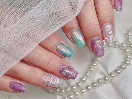 夏　ニュアンス　梅雨ネイル