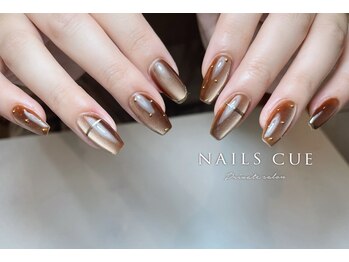 ネイルズキュー(NAILS CUE)/秋ネイル/ブラウンマグネット