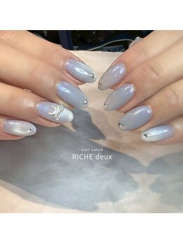 リッシュ ドゥ(RICHE deux)/ちゅるちゅる水色ネイル