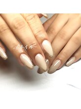 エムネイル(Ｍ)/_____ラメラインでフレンチ風♪