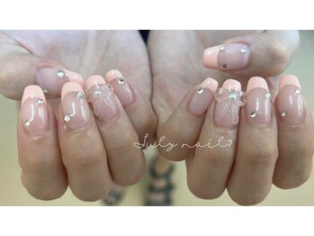 ジュライネイル(July nail)/ニュアンス～フレンチリボン