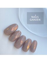 ネイルズガーデン(NAILS GARDEN)/キラキラオーラネイル/シンプル