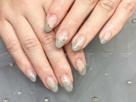 フラッシュフレンチミラーネイル