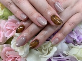【山本】秋のべっ甲ネイル