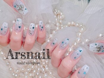 アルスネイル(Ars nail)/水色ハートネイル
