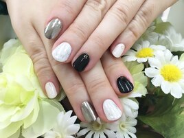 モノトーン☆ミラーネイル