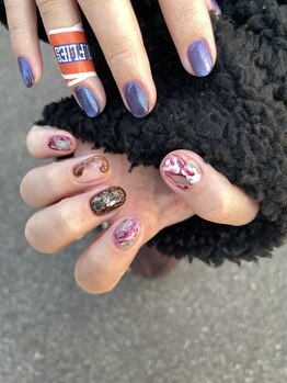 テンネイル(ten. nail)/ワンカラー+アート5本