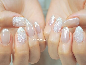 ネイルローズ(NAIL Rose)/レース手描きホワイト