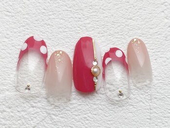 リーチェ ビューティアンドネイルサロン 大名店(Beauty&Nail Salon)/ドット×フレンチ♪