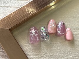 ちぐはぐリボンネイル