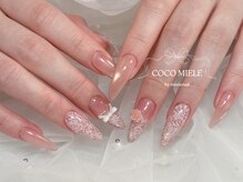 ココミエレ(COCO MIELE)/ピンクマグネットレースネイル