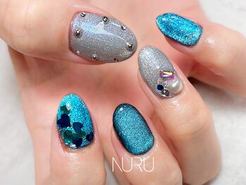 ヌル ネイル 新宿(NURU NAIL)/夏/個性派/マグ/韓国/ホロ