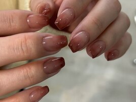 グラデーション 桃ネイル