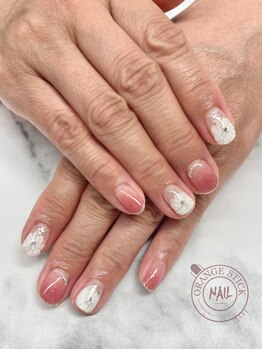 オレンジスティック/フラワー　ピンクグラデーション