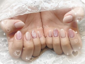 ネイルアンドまつげエクステ リッチエイト 原宿店(Rich8)/ワンカラー+マグネットネイル