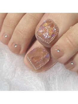 ホログラム ロッポンギ(HOLOGRAM ROPPONGI)の写真/【◎フットワンカラー¥5400｜luxury贅沢デザインアート¥9500】フットネイルで足元華やか☆