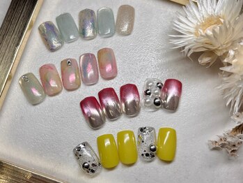 アットネイル(at.nail)の写真/毎月通いやすい定額制◎シンプル¥6,980～個性派まで４つのコースをご用意！オーロラやインクも多数使用◎
