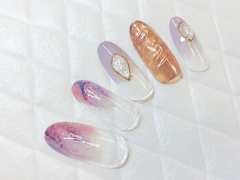 グラマーネイル(Glamor nail)/ニュアンス×パープルピンク