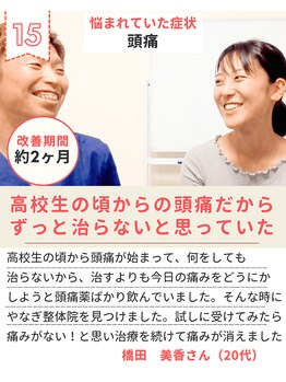 やなぎ整体院 大井町店/高校生の頃から頭痛に悩んでいた