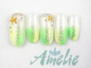 アメリ(Amelie)/塗りかけ/ヒトデ/夏ネイル