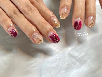ネイルサロン イントゥ(into_)/ニュアンス　ラメ