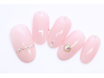 ローズクレア(Rose Crea)/シンプルオーロラストーンネイル