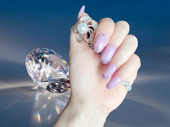 アップネイル/キラキラ大人ネイル