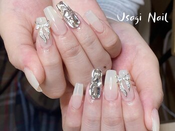 ウサギネイル 新大久保店(usagi nail)/マグネットフレンチ秋可愛い