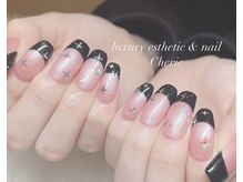 シェリエ(Cherie)/Y2Kネイル/黒フレンチ