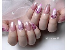 ミンズネイル(minsnail)/長さ出しハート埋め込みネイル