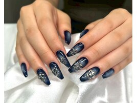 シルバーパーツ/クロム風ネイル