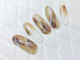 大理石柄ネイル×オータム