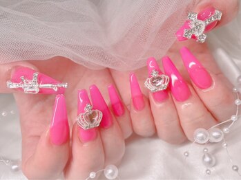 ジョアアンジェ 福島店(joieange)/ピンクネイル パーツネイル